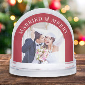 Married And Merry Arch Photos Newlywed Christmas Sneeuwbol