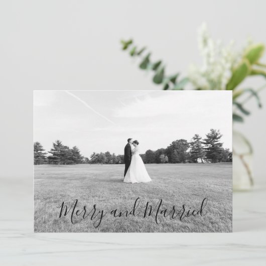 Married and Merry Christmas Card Kaart (Staand voorkant)