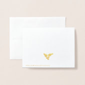 Married and Merry holly berry Christmas gold Folie Kaarten (Met envelop)