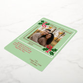 Married and Merry Holly Foil Holiday Card Folie Feestdagenkaart (Gedraaid)