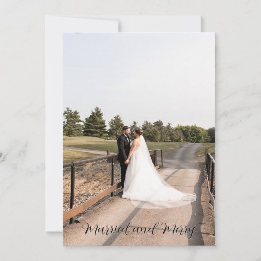 Married And Merry Script Lettertype Kaart (Voorkant)