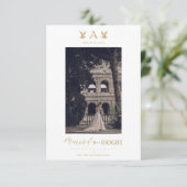 Married & Bright Christmas Initial Newlyweds Photo (Staand voorkant)