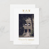 Married & Bright Christmas Initial Newlyweds Photo (Voorkant / Achterkant)