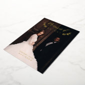 Married & Bright Christmas Newlyweds Personalized Folie Feestdagenkaart (Gedraaid)