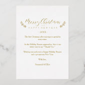 Married & Bright Christmas Newlyweds Personalized Folie Feestdagenkaart (Achterkant)