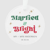 Married & Bright Christmas Ornament Foto Pas getro (voorkant)