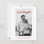 Married Bright Christmas Plaid Grey Pas getrouwd F Feestdagenkaart (Voorkant)