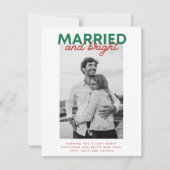 Married Bright Christmas Plaid Pas getrouwd Foto Feestdagenkaart (Voorkant)