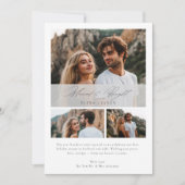 Married & Bright Elegant 3 Foto Pas getrouwd Feestdagenkaart (Voorkant)