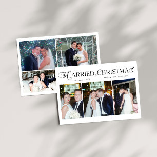 Married & Bright Foto Pas getrouwd Koppels Kerst Feestdagenkaart