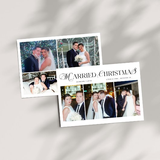 Married & Bright Foto Pas getrouwd Koppels Kerst Feestdagenkaart