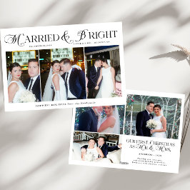 Married & Bright Foto Pas getrouwd Koppels Kerst Feestdagenkaart