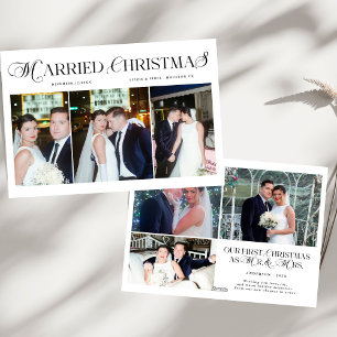 Married & Bright Foto Pas getrouwd Koppels Kerst Feestdagenkaart