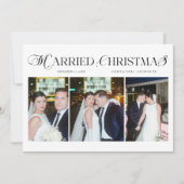 Married & Bright Foto Pas getrouwd Koppels Kerst Feestdagenkaart (Voorkant)