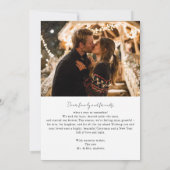 "Married & Bright" Gingham Monogram Crest 2 Photo Bedankkaart (Achterkant)