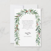 Married & Bright kerstboog aankondigingskaart Bedankkaart (Achterkant)