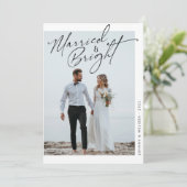 Married & Bright - Minimalistische Kerstfoto Feestdagenkaart (Staand voorkant)