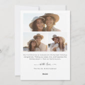 Married + Bright Modern Christmas 3 Photo Newlywed Feestdagenkaart (Achterkant)