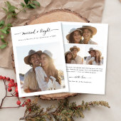 Married + Bright Modern Christmas 3 Photo Newlywed Feestdagenkaart