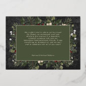 Married & Bright Winter Berries & Pine Black Photo Folie Feestdagenkaart (Achterkant)