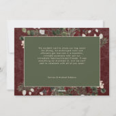 Married & Bright Winter Berries & Pine Burgundy Feestdagenkaart (Achterkant)