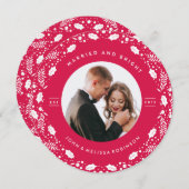 MARRIED & BRIGHTJUST MARRIED PHOTO CHRISTMAS CARD FEESTDAGENKAART (Voorkant / Achterkant)