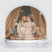 Married Christmas Custom Wedding Photo Monogram Sneeuwbol (Achterkant)