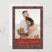 Married Christmas newlywed elegant Mr and Mrs  Feestdagenkaart (Voorkant)