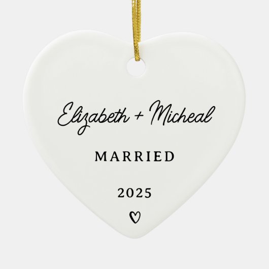 Married Christmas Ornament Heart Ornament (Voorkant)
