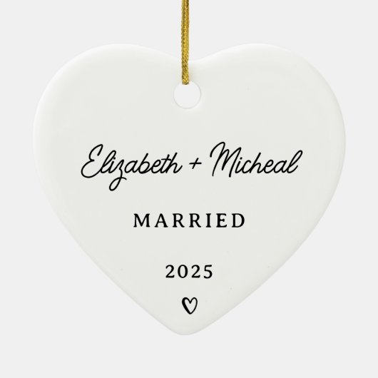 Married Christmas Ornament Heart Ornament (Achterkant)