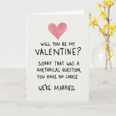 Married Couple Funny Valentine Card Kaart (Gele Bloem)
