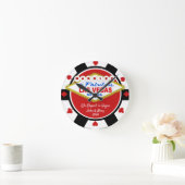Married in Vegas Poker Chip Look Wall Clock Ronde Klok (Huis)