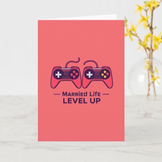 Married Life Level Up Gaming Art Kaart (Gele Bloem)