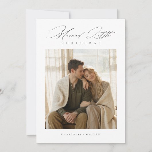 Married Little Christmas Newlywed Photo Collage Feestdagenkaart (Voorkant)