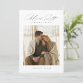 Married Little Christmas Newlywed Photo Collage Feestdagenkaart (Staand voorkant)