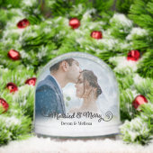 Married & Merry 1st Christmas Calligraphy Wedding Sneeuwbol (Kerstmis)