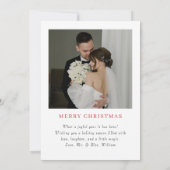 Married & Merry Bow Arch Photo Christmas Feestdagenkaart (Achterkant)