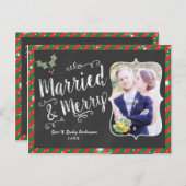 MARRIED & MERRY Briefkaart Chalk Vakantie Fotokaar (Voorkant / Achterkant)