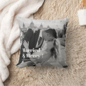 Married & Merry | Elegant Black & White Wedding Kussen (Deken)