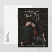 Married Merry Pas getrouwd - kerstcadeau Feestdagenkaart (Voorkant / Achterkant)