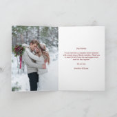 Married & Merry Photo Wedding Announcement Card Feestdagen Kaart (Binnen)