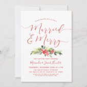 Married & Merry Post Huwelijk Kerstfeest Kaart (Voorkant)