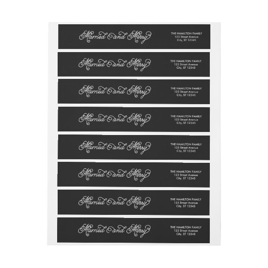 Married & Merry Wraparound adreslabel (Vel)