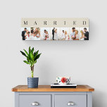 MARRIED Photo Collage 7 Afbeelding Natural and Bla Canvas Afdruk<br><div class="desc">Elegant uitgerekt canvasblad, gepersonaliseerd met uw trouwfoto's. Een stijlvol ontwerp in een neutraal kleurenpalet van natuurlijk en zwart - perfect voor nieuwigheden en verjaardagsgeschenken. Het fotomalplaatje is opstelling voor u om 7 van uw favoriete afbeeldingen toe te voegen die in portretformaat in een eenvoudige de fotocollage van de netstijl worden...</div>