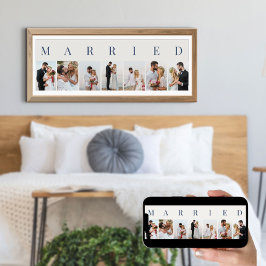 MARRIED Photo Collage 7 Afbeelding Off White en Bl Poster