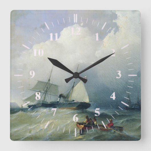 Marrine Battle Clock Vierkante Klok (Voorkant)