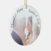 Marriott & Merry Custom Newlywed Photo Keramisch Ornament (Rechts)