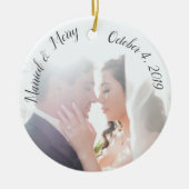 Marriott & Merry Custom Newlywed Photo Keramisch Ornament (Voorkant)
