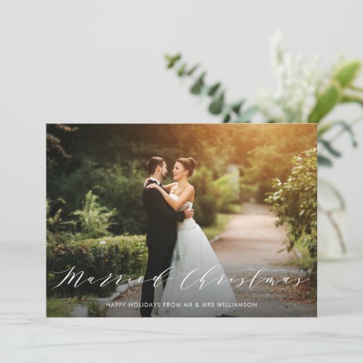 MARRISTMAS scripttrouwaankondiging Feestdagenkaart (Staand voorkant)