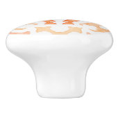 Marrocaanse tegel in sinaasappel keramische knop (Zijkant)